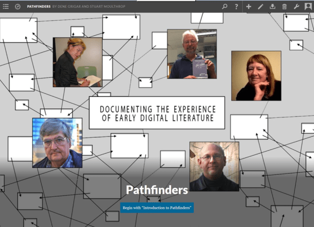 Screen shot from Dene Grigar and Stuart Moulthrop’s Pathfinders multimedia Scalar book 