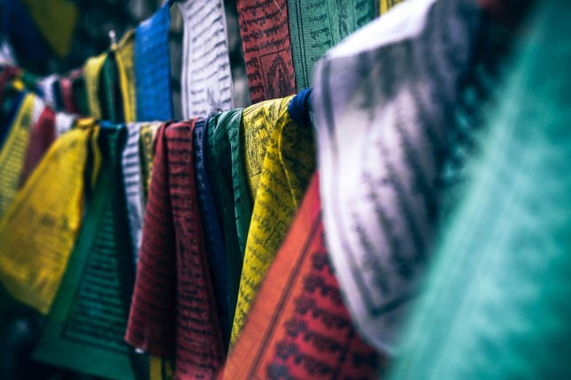 Photo of colorful prayer flags