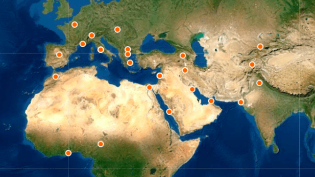 Map showing location of AMICAL consortium members