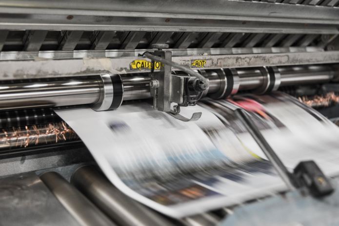 Photo of newspaper printing machine
